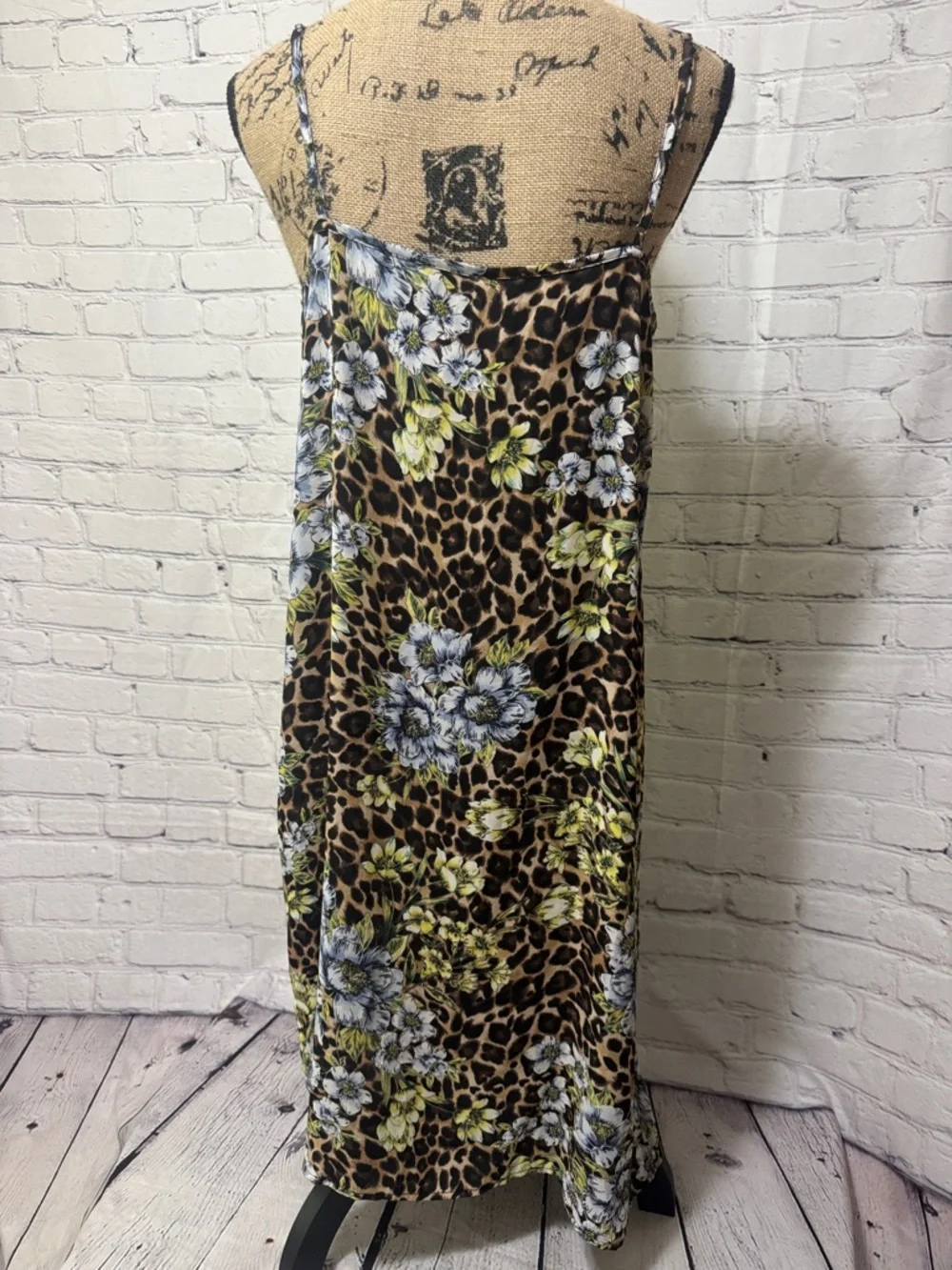 WHBM Like New Leopard Print Floral Slip Dress - Picture 7 of 9